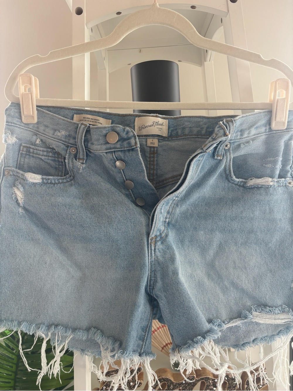Universal Thread Light Blue Frayed Hem Denim Shorts